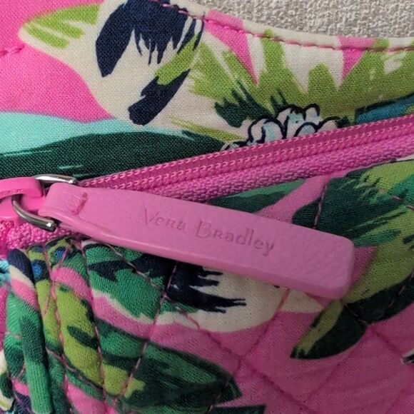 Vera Bradley Tropical Paradise Mailbag Crossbody Quilted Pink Floral Tote Bag - Picture 2 of 10